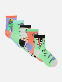 Pack 5 Pares Soquetes Dinossauro