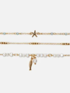 Pack 3 Pulseiras Tornozelo Beira-mar