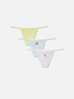 Pack 3 Tangas Fio Dental Bordadas