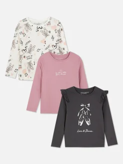 Pack 3 T-shirts Manga Comprida Gráficas Ballet