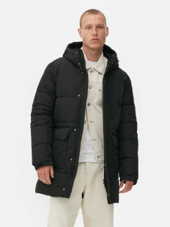 Parka Acolchoada Com Capuz