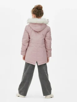 Parka Capuz Imitação Pelo