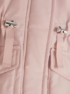 Parka Capuz Imitação Pelo