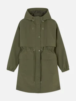 Parka Impermeável Com Cordão