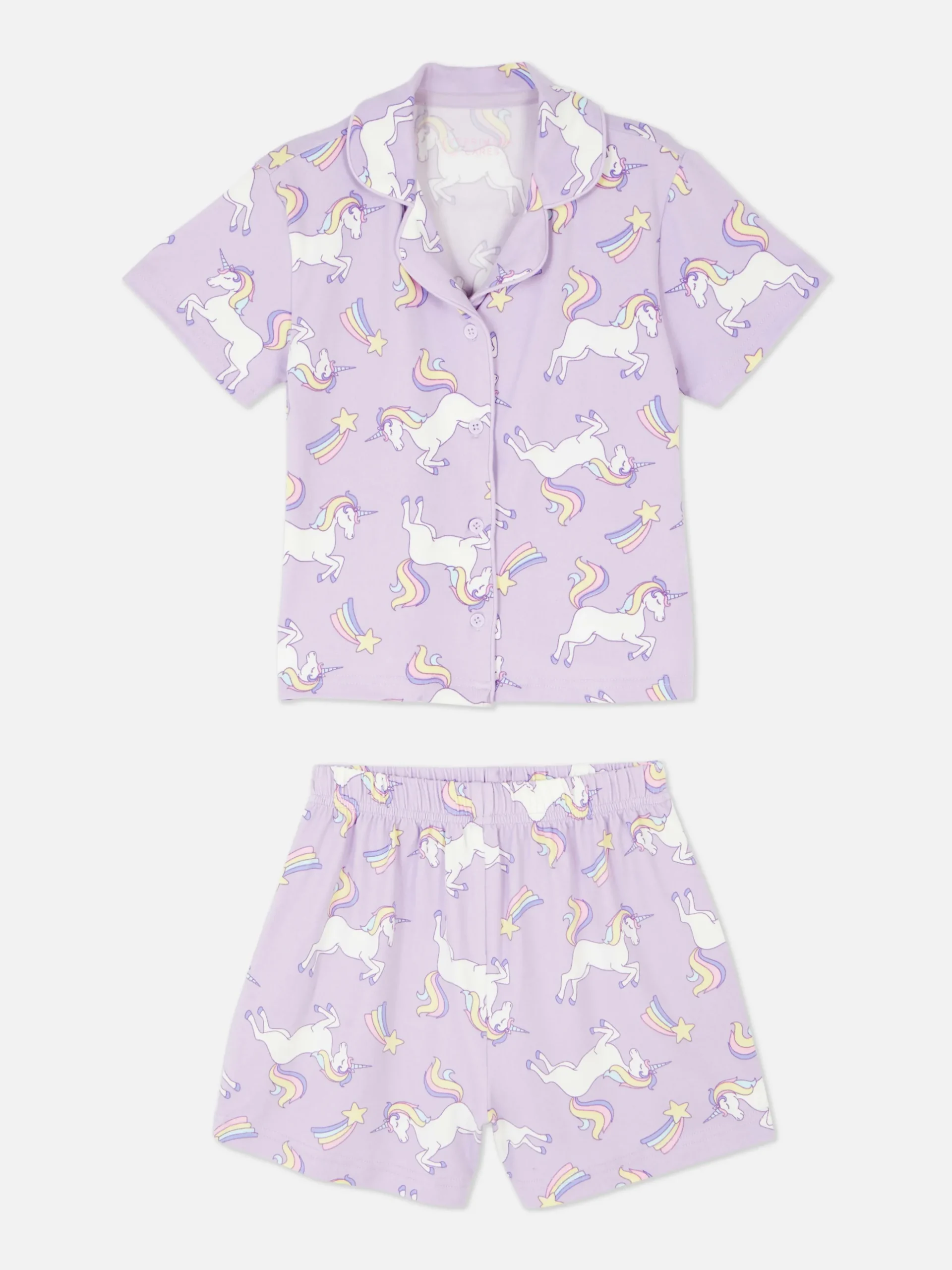 Pijama Camisa/calções Unicórnio