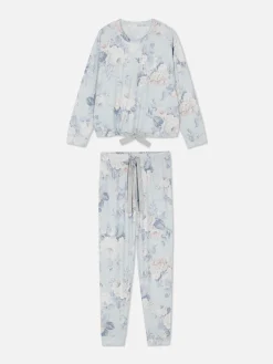 Pijama Manga Comprida Detalhe Laço