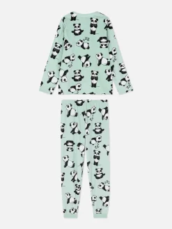 Pijama Manga Comprida Veludo Panda