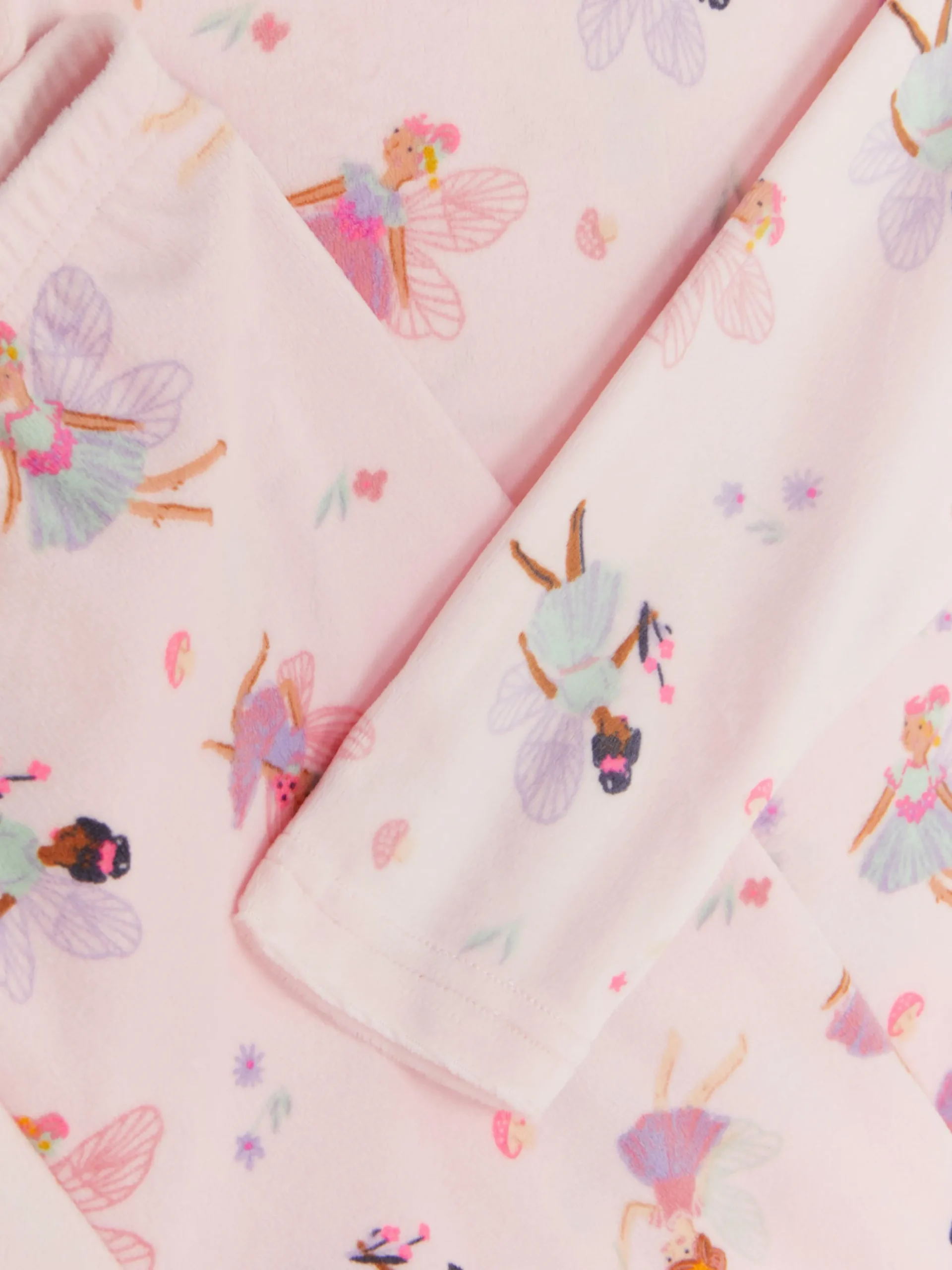 Pijama Manga Comprida Veludo Fadas