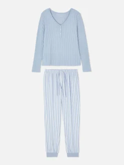 Pijama Top Gola Padre/calças C/ Padrão