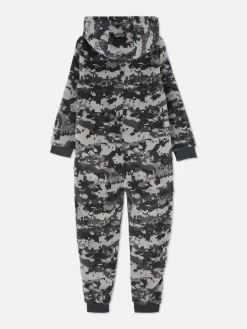 Pijama-macacão Fecho Correr Padrão Camuflado