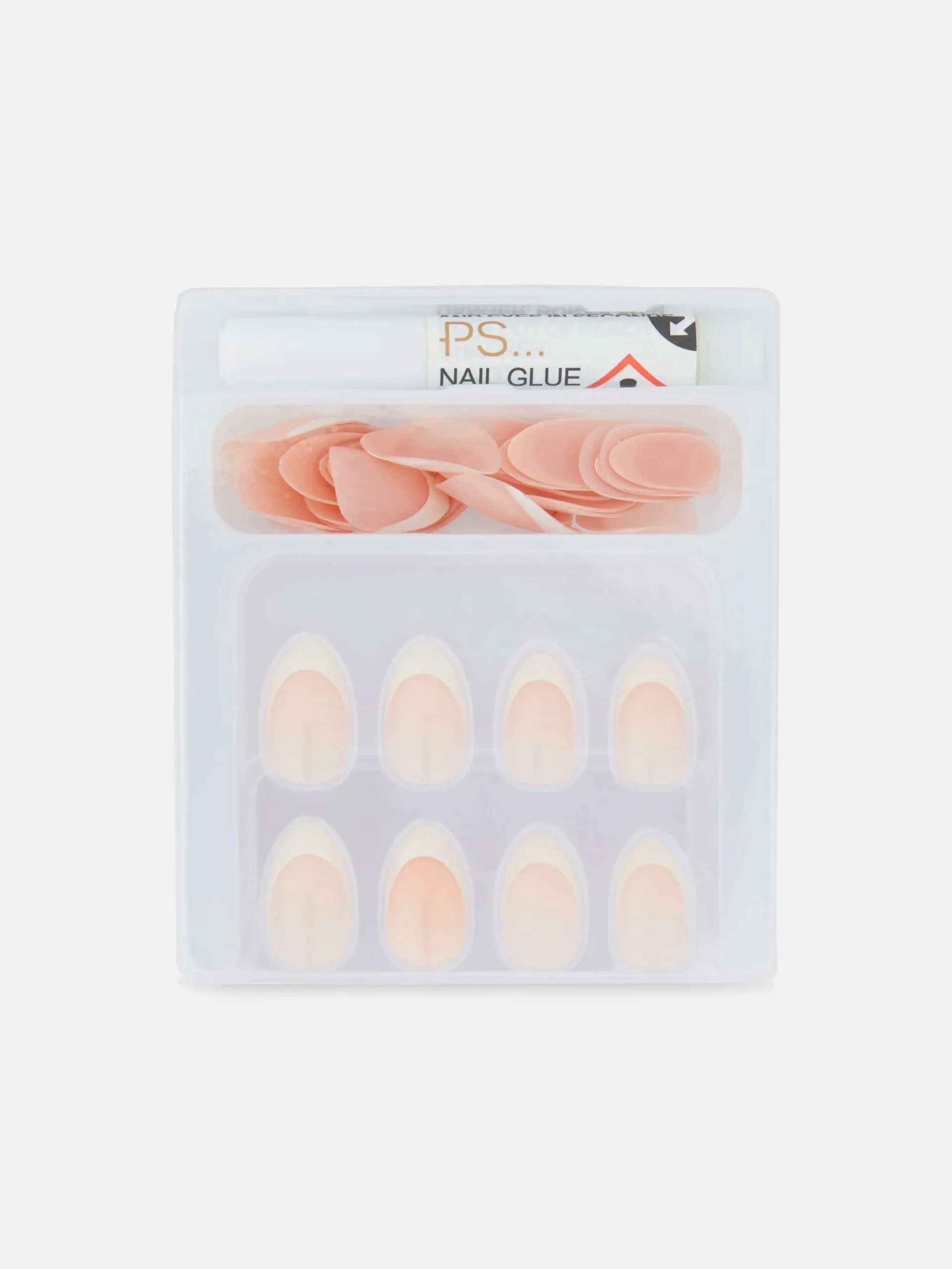 Pk 36 Unhas Postiças Francesas Brilho Amendoadas PS...