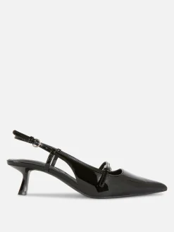 Sapatos Salto Médio Verniz Fivela