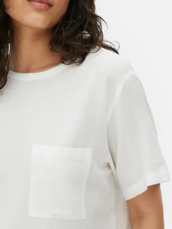 T-shirt Bolso Mistura Linho