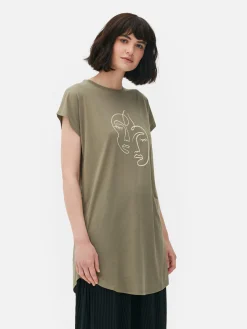 T-shirt Comprida Gola Redonda