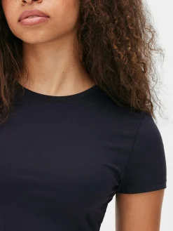 T-shirt Elástica Gola Redonda