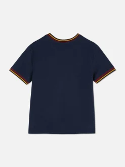 T-shirt Manga Curta Estilo Universitário