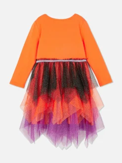 Vestido Abóbora Lantejoulas Halloween