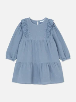 Vestido Camadas Bordado Inglês