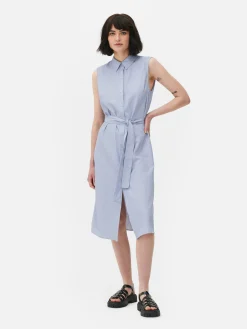 Vestido Camiseiro Midi S/ Mangas