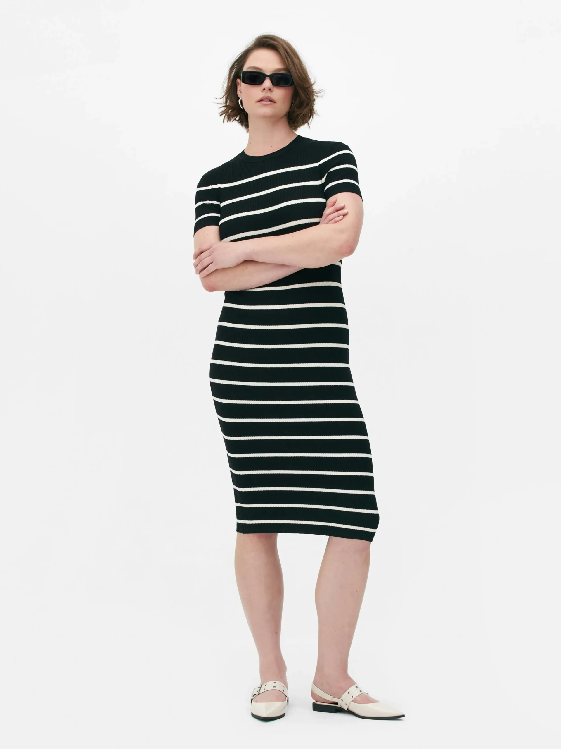 Vestido Camisola Midi Manga Curta