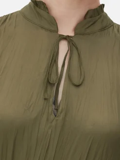 Vestido Midi Plissado Cetim