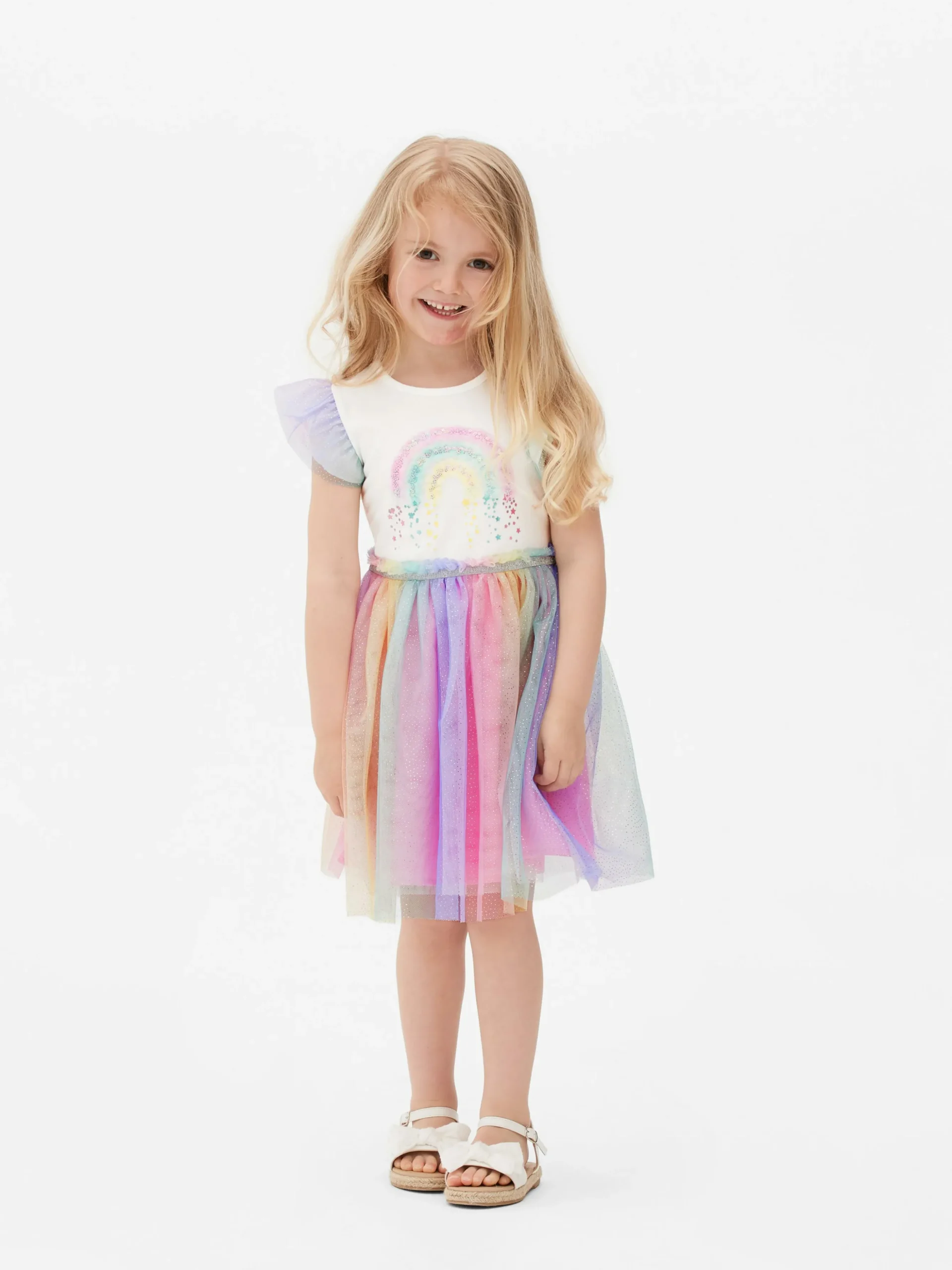 Vestido Tutu Arco-íris Lantejoulas