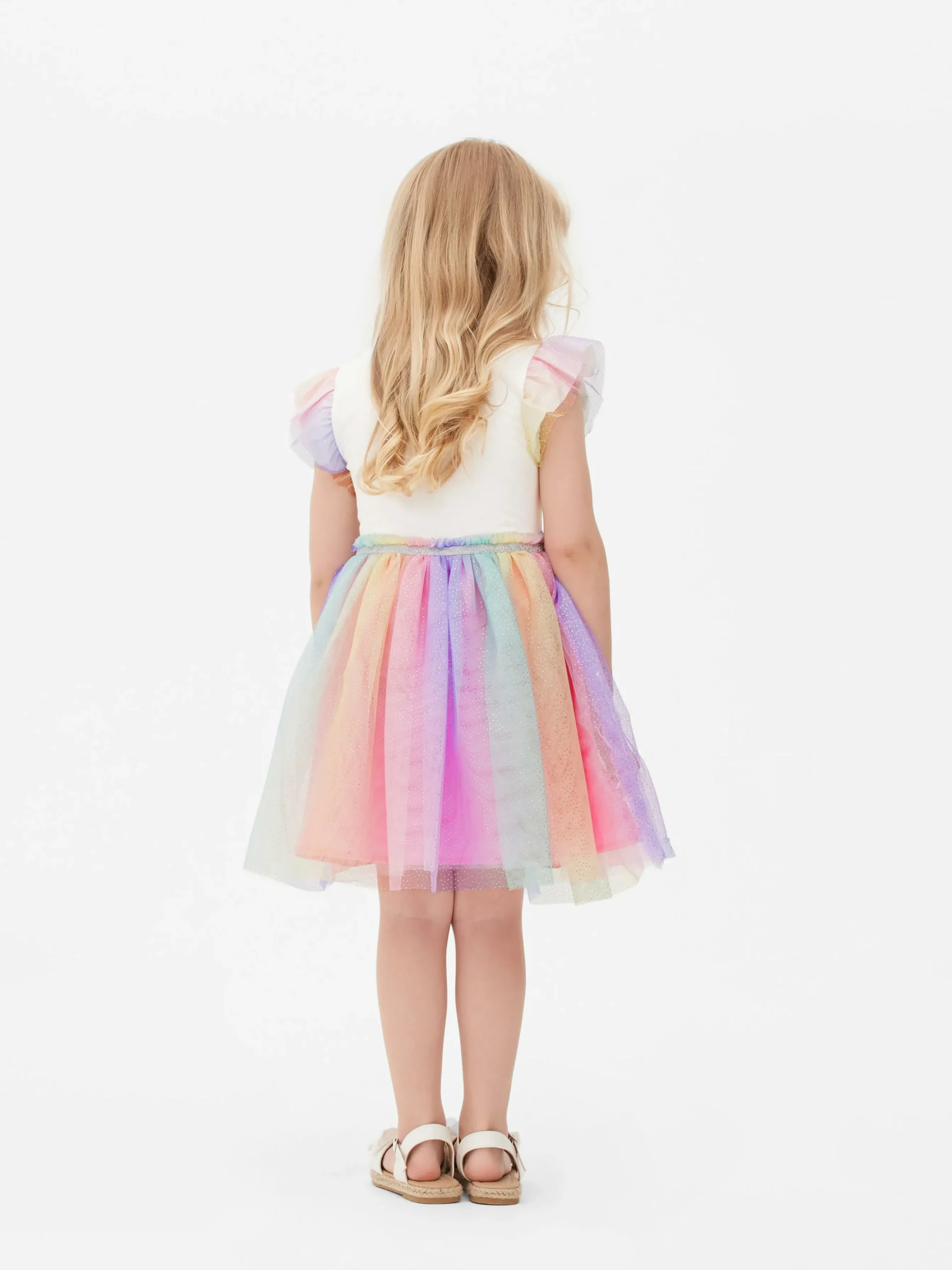 Vestido Tutu Arco-íris Lantejoulas